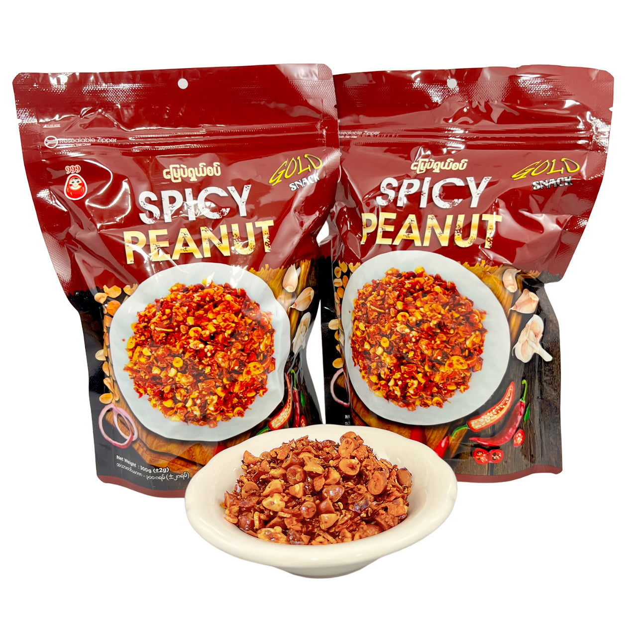 Gold Snack - Spicy Peanut မြေပဲငရုပ်သီးကြော် (မြေပဲရှယ်စပ်) 300g