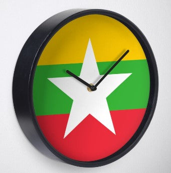 Myanmar Flag Wall Clock