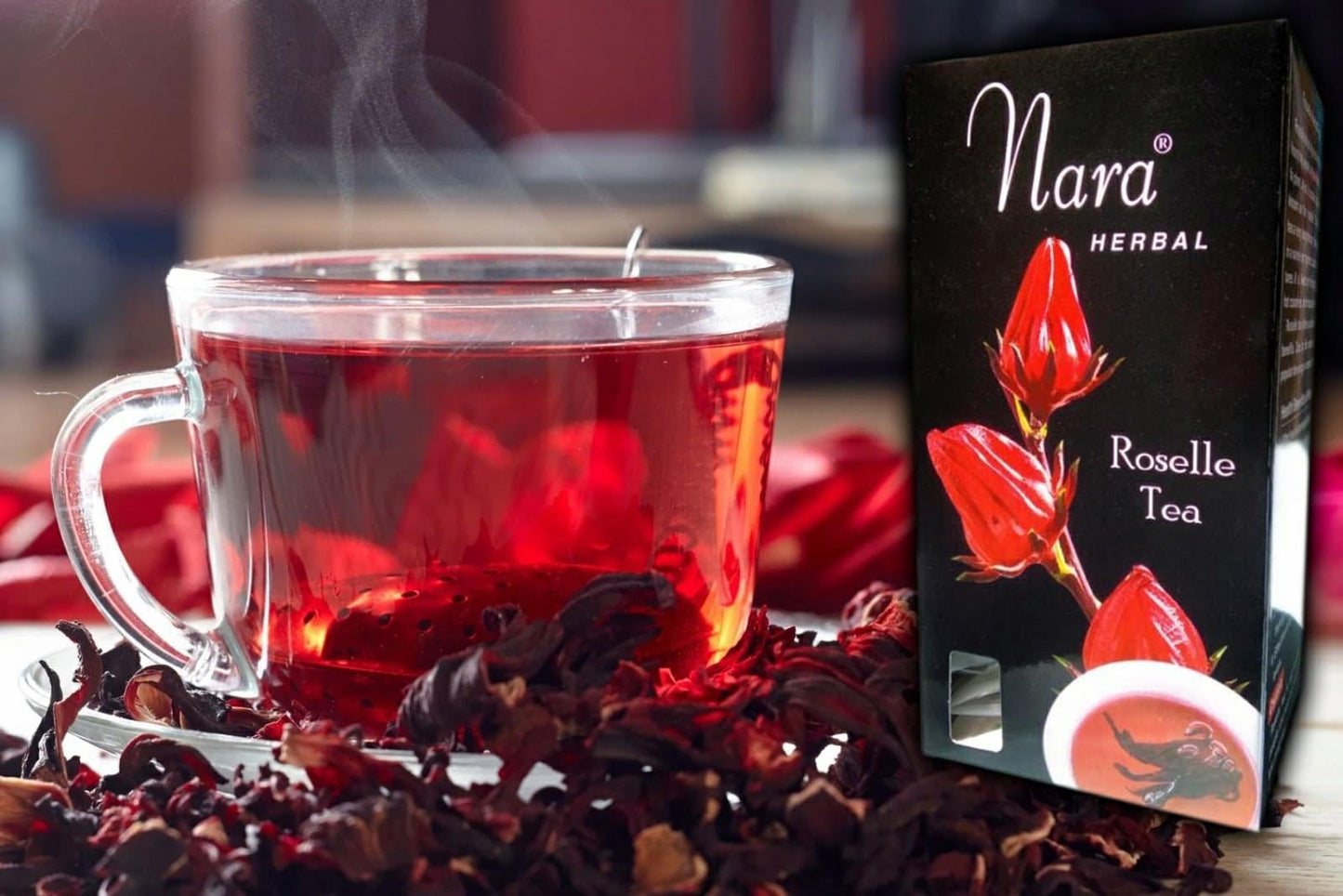 Nara Green, Myanmar Herbal Roselle Tea (75g) 24 Bags နာရာ