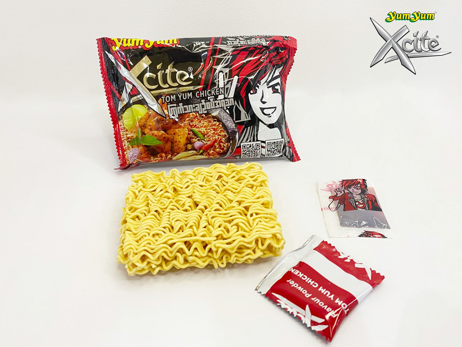 Yum Yum Xcite -  Tom Yum Chicken Flavor Instant Noodle (Soup) (70g) ယမ်ယမ် ကြက်သားချဉ်စပ် အရသာ