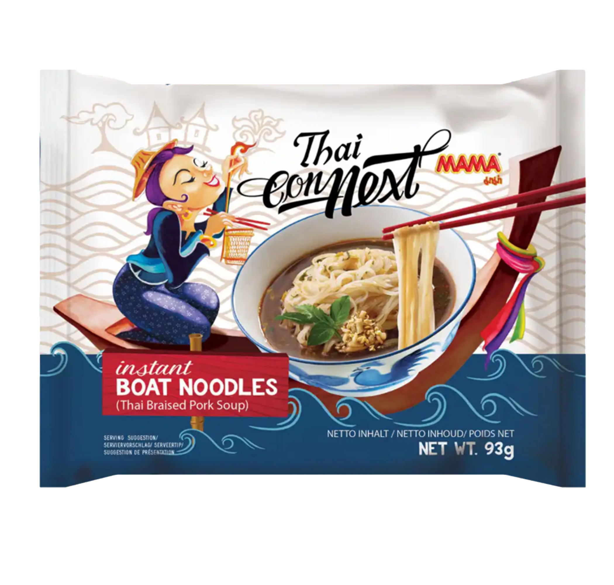MAMA - Rice Noodle (Boat Noodle)Thai Braised Pork Flavor Instant Noodle (soup)(93g)