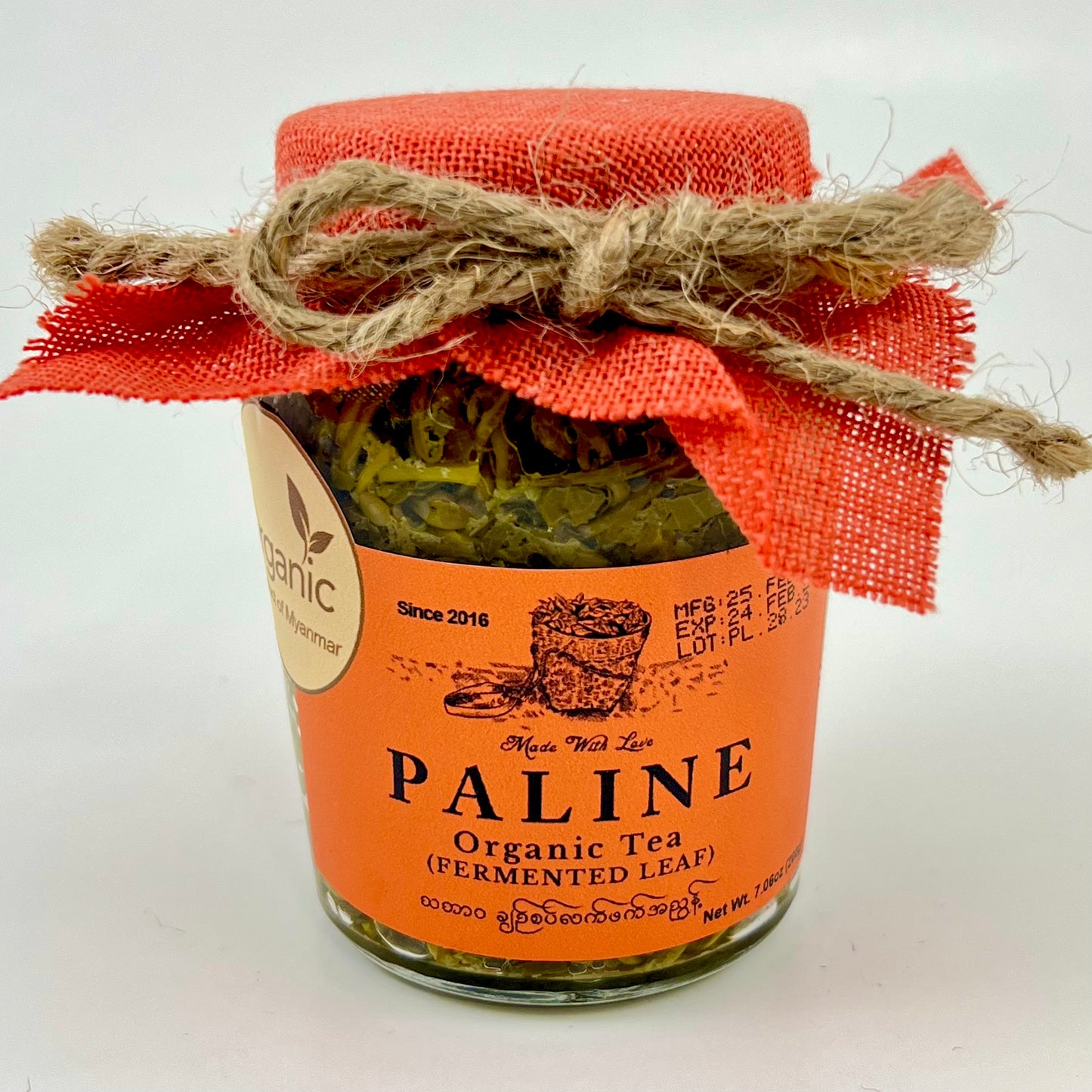 Paline Organic Tea Leaf (Hot and Sour Flavor) for Tea Salad Dressing (Spicy) (7.06oz) Ready to Eat ပလိုင်းလက်ဖက်အညွှန့်နှပ် ချဉ်စပ်