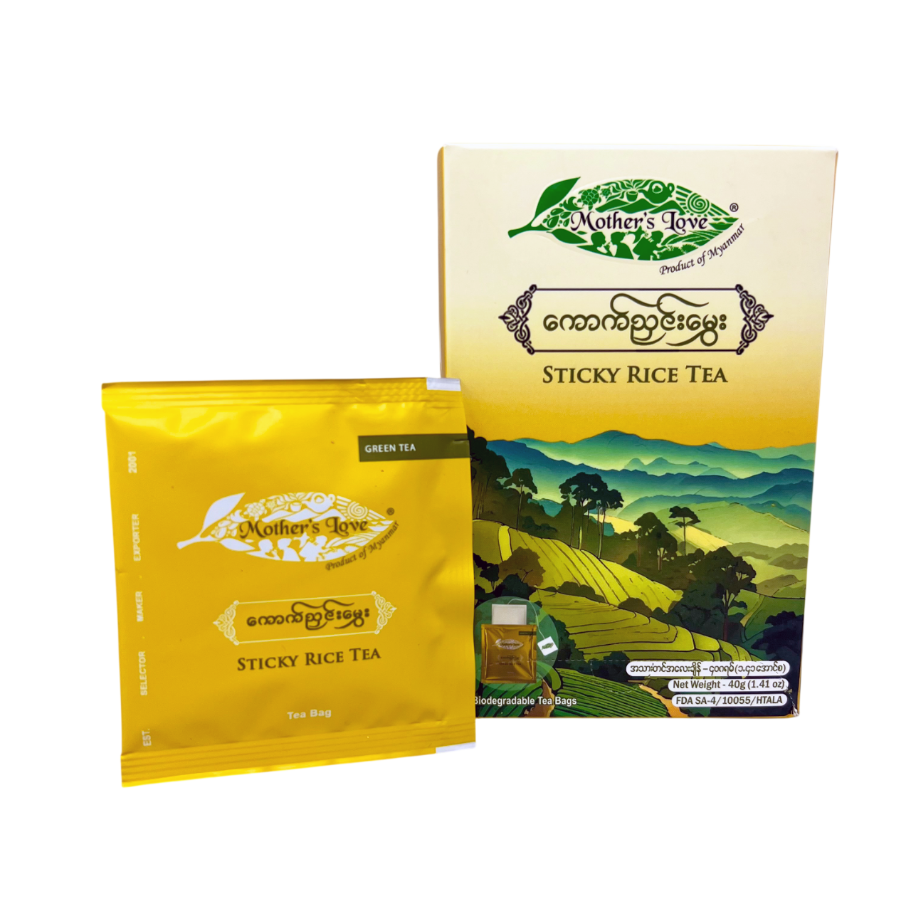 Mother's Love - Sticky Rice Tea (20 Tea bags) (40g) ကောက်ညှင်းမွှေး