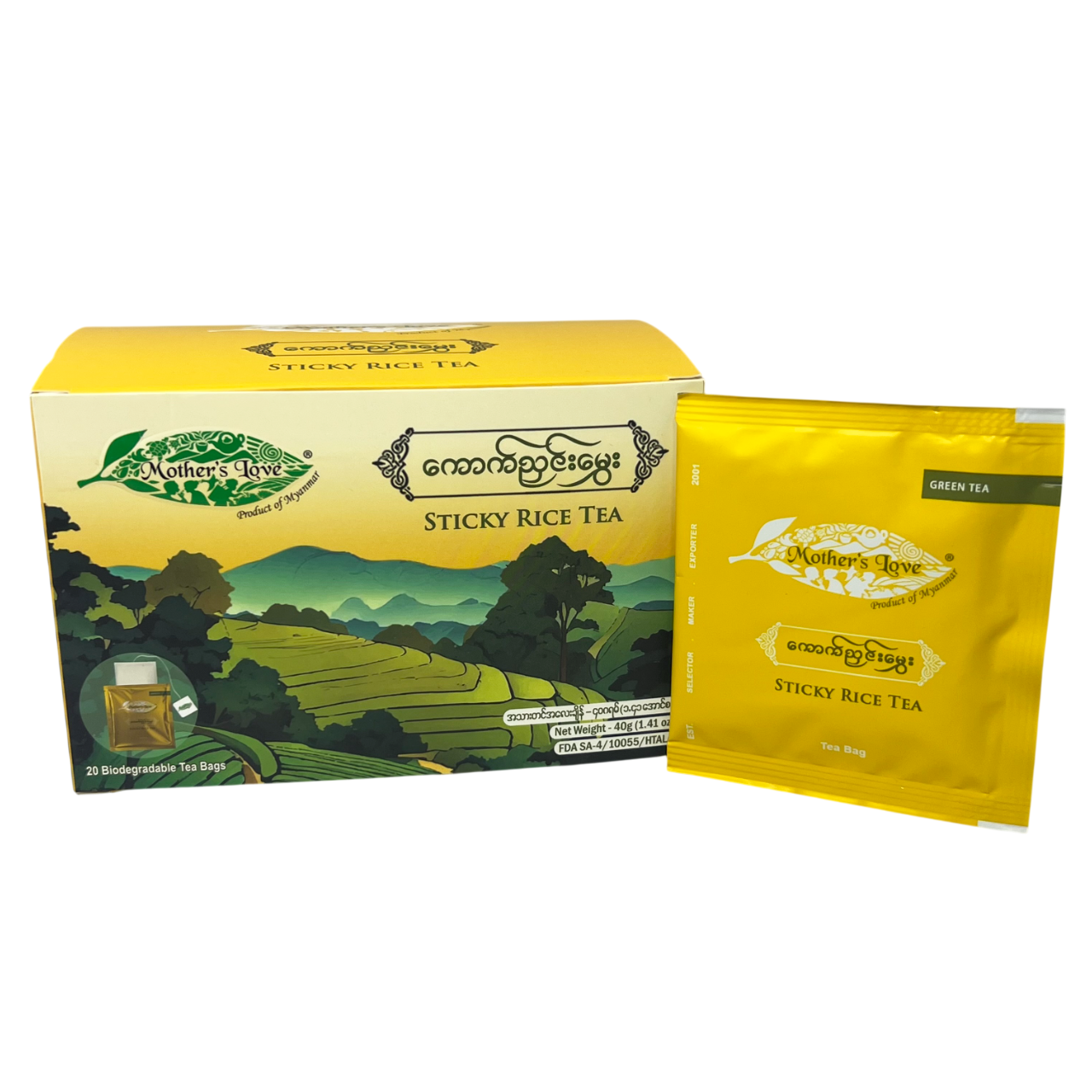 Mother's Love - Sticky Rice Tea (20 Tea bags) (40g) ကောက်ညှင်းမွှေး
