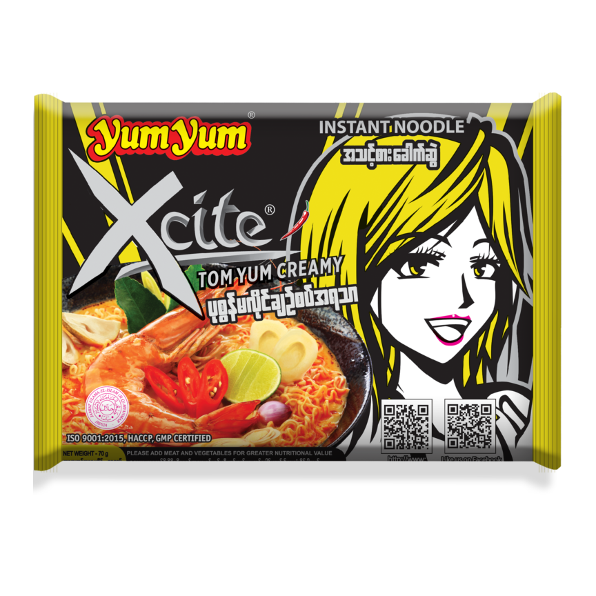 Yum Yum Xcite - Tom Yum Creamy Flavor (Soup) Instant Noodle (79g) ယမ်ယမ်တုန်ရမ်းအရသာ