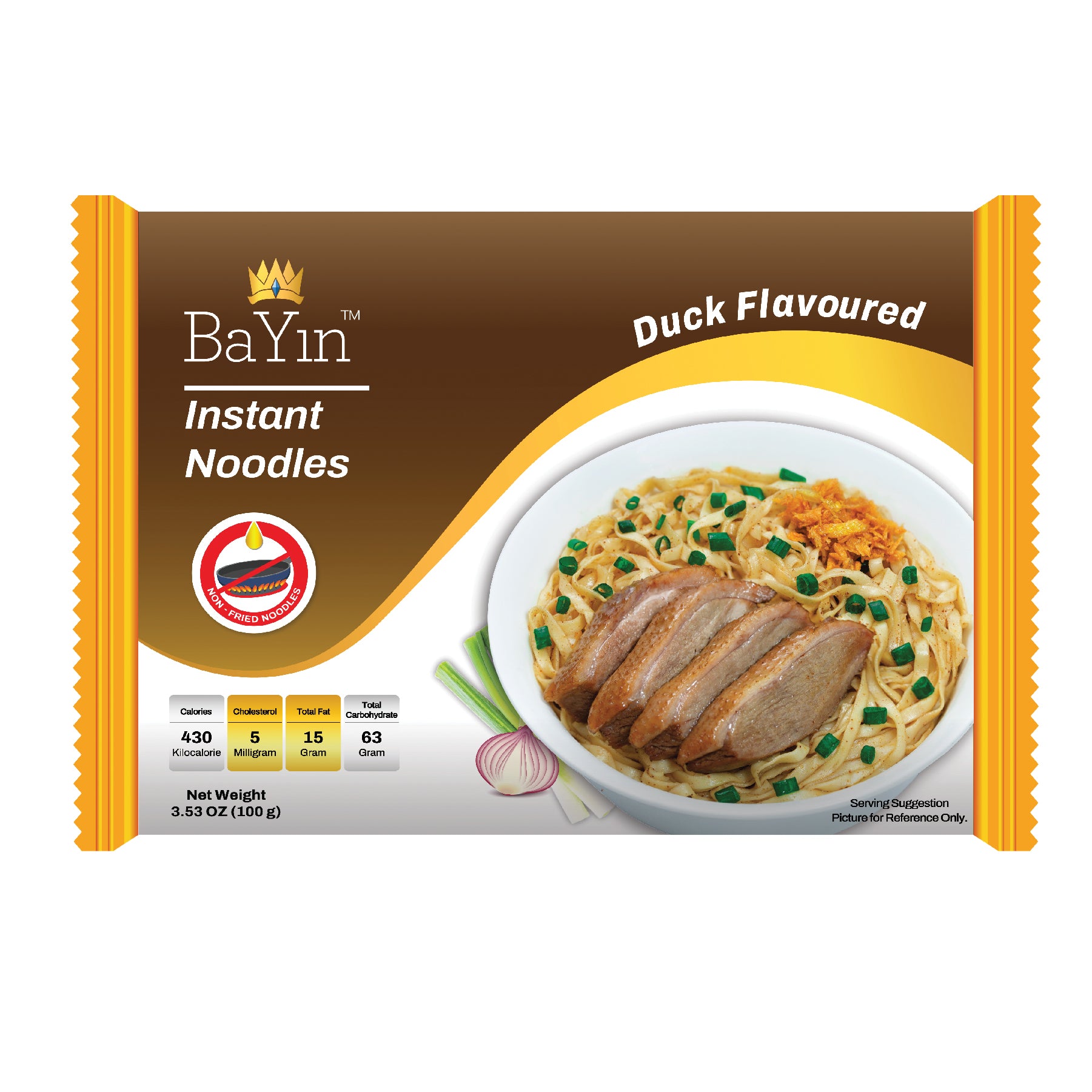 BaYin - Duck Flavored (Artificial) Instant Noodle ဘုရင်တံဆိပ် ဘဲသားဆီချက် အရသာ ခေါက်ဆွဲသုပ်