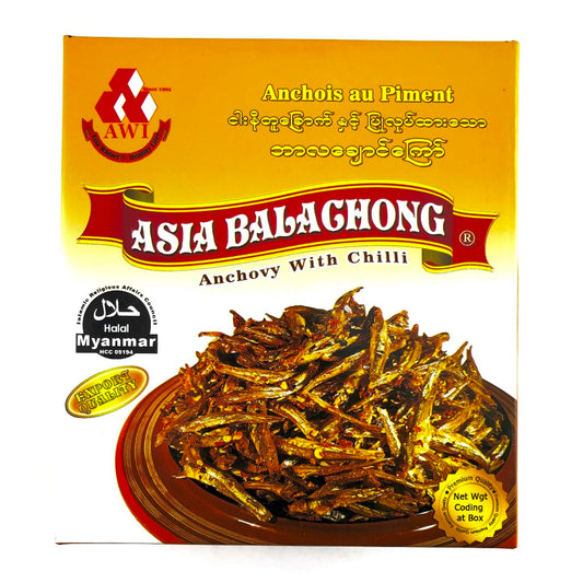 Anchovy with Chili - Spicy (ငါးနီတူဘာလ ချောင်ကြော်) 250g