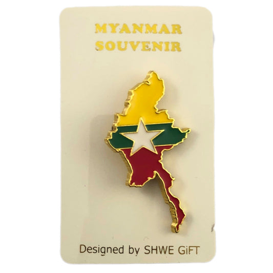 Myanmar Map Pin - Length 2 inches